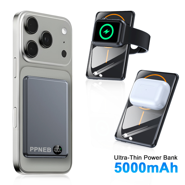 Customized MINI Magnetic Wireless Power Bank 22.5W Fast Charging Super Slim 10000mAh Power Banks