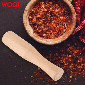 WOQI penumbuk bambu rumah tangga kayu Manual bawang putih penumbuk tangan ramuan bumbu penggiling mangkuk peralatan kategori produk - Product Image 6
