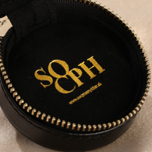 Boîte à bijoux ronde en velours avec fermeture éclair, organisateur de bijoux, mini étui en cuir personnalisé avec logo pour collier, boucles d'oreilles, bracelet - Product Image 4