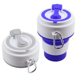 Custom Folding <b>Cup</b> 350ml 550 ML Collapsible Reusable Travel Water Bottle Foldable <b>Plastic</b> <b>Cup</b> Silicone Coffee Mug <b>Cups</b> with Lids - Product Image 2
