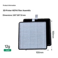 Cartouche de filtre à air HEPA13 au charbon actif 100*100*10mm pour imprimantes 3D Bambu Lab K2 Pro/K2 Plus – Pièce de rechange