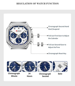 CURREN 8459 <span class=keywords><strong>Orologio</strong></span> da Uomo di Alta Gamma con <span class=keywords><strong>Design</strong></span> Unico, Quadrante <span class=keywords><strong>Vintage</strong></span> Quadrato, Bracciale in Acciaio Inossidabile, Nuovo Modello Casual al Quarzo con Cronografo - Product Image 6