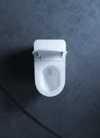 WC intelligent à chasse automatique moderne et simple, blanc, à poser au sol, avec télécommande, diffuseur d'arômes intégré, lavage féminin, siphon en S, siphon en P, siège chauffant