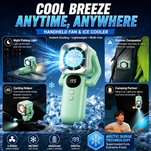 Ventilador de Mano Plegable y Giratorio con Clip Resistente, Batería Recargable de 4000 mAh y Pantalla Digital Clara para Exteriores - Product Image 2