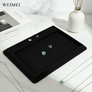WEIMEI Bandeja de Exhibición de Joyería de Lujo, Totalmente Negra, de Terciopelo Suave, Profesional, para Collares, Anillos y Aretes, para Mostrador de Tienda - Product Image 3