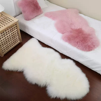 Tapis de sol en peau de mouton blanche naturelle, tapis en vraie fourrure d'agneau, tapis 100% laine, tapis d'hiver en fourrure de mouton entière