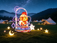 Chinesische Handgefertigte Hahn-Laterne im Sci-Fi-Stil mit LED-Beleuchtung für Einkaufszentren, Partys und Außendekoration