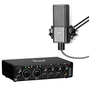 Biner Professional MD22 Recording Audio Interface USB With Sound Card Studio Sound Card Microphone Sets