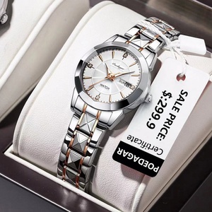 Relojes de Lujo POEDAGAR para Mujer, Relojes de Cuarzo Luminosos de Acero Inoxidable, Casuales y a la Moda, Resistentes al Agua, Reloj de Vestir para Mujer - Product Image 3