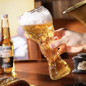 Verres à bière et à vin en verre borosilicate haut de gamme faits à la main, réutilisables, écologiques, design football, pour bar, 450 ml, vente en gros - Product Image 6