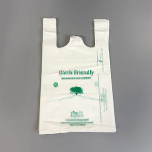 Bolsas de Camiseta de LDPE Reciclado con Logotipo Personalizado, Bolsas Ecológicas para Llevar Comida y Compras, Color Blanco, Impresión por Grabado, Venta al Por Mayor - Product Image 4