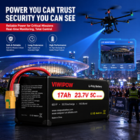 بطارية VIWIPOW 6S 23.7V 17000mAh 5C شبه صلبة عالية الجهد لطائرات التفتيش الصناعية بدون طيار