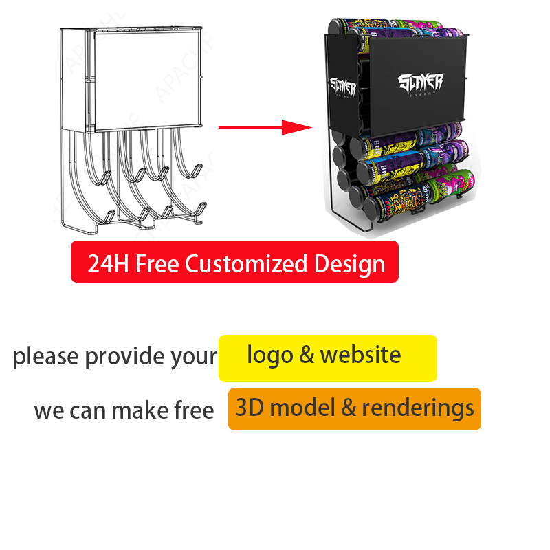 Apache Custom Metal Counter Canned Beverage Display Rack for Retail Shop — view 5