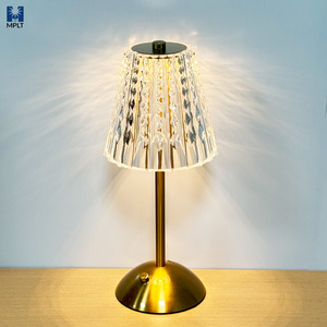 โคมไฟตั้งโต๊ะ LED ไร้สายแบบชาร์จไฟได้ คริสตัล สำหรับร้านอาหาร แบตเตอรี่ไร้สาย สไตล์ยุโรป นอร์ดิก ควบคุมด้วยระบบสัมผัส ตกแต่งบ้าน - Product Image 1