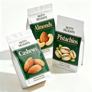 Sacs alimentaires biodégradables en papier kraft PLA avec fermeture éclair et fenêtre transparente, personnalisables avec logo, pour snacks, biscuits, noix, emballage alimentaire - Product Image 3