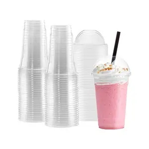 Auslaufs ichere transparente 90-mm-Einweg-Plastiksaftbecher Injektion kuppel deckel runde Abdeckung für Bubble Milk Tea und Boba Tea Cup