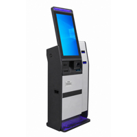 Maßgefertigter 27-Zoll Interaktiver Touchscreen-Bargeldzahlungsterminal Selbstbedienungs-Kiosk mit Passleser und QR-Code-Scanner