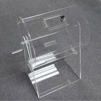 Distributeur de billets de tombola en acrylique Tambour de tombola moderne en acrylique avec support Boîte transparente pour billet de tombola