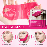 Sangle de réduction du double menton, patch en coton raffermissant et liftant pour le menton, masques faciaux en feuille pour un effet lifting en V