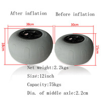 Rueda de Arena para Carrito de Playa de 12 Pulgadas, Remolque para Kayak, Carrito Inflable, Remolques para Barcos Neumáticos con Ruedas de Neumáticos de Globo