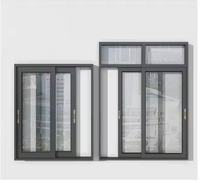 Ventanas Corredizas de Aluminio con Doble Acristalamiento de Diseño Moderno, Rotura de Puente Térmico, Malla de Acero Inoxidable, Apertura Horizontal