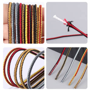 WEGOODZF Custom bicolore a righe lacci per scarpe 3mm di spessore in plastica colorata in poliestere punte per scarpe da ginnastica sportive - Product Image 4
