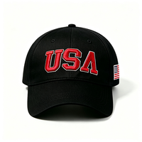 Casquette de baseball structurée USA brodée avec lettres sportives et patch drapeau américain, ajustable, pour hommes et femmes, idéale pour l'extérieur