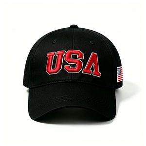 USA Embroidered Sporty Letter Baseball Cap American Flag Patch Structured Dad <b>Hat</b> Adjustable Strap Back Men Women Outdoor - Product Image 4