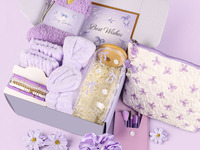 Ensemble cadeau de Nouvel An « Envoyant des câlins d'amour » avec une couverture inspirante en tricot pour prendre soin de soi et une bougie parfumée pour femmes