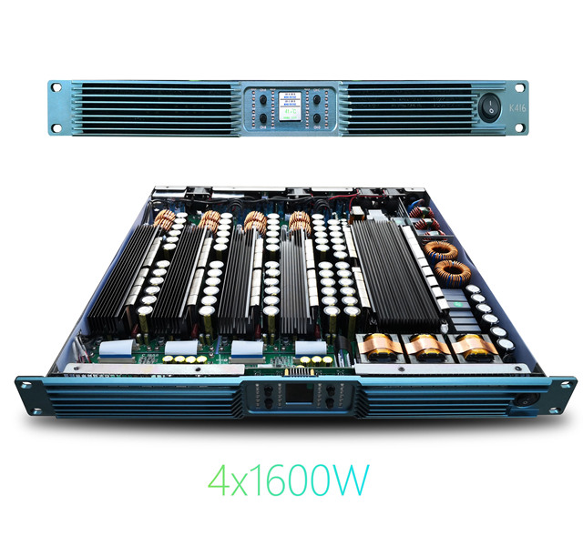 Morin 4-Channel 1U Digital Audio Power Amplifier Class D K-416 1600W X4 Alloy Material 20Hz-20kHz
