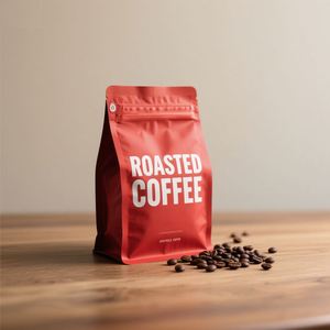 ถุงใส่กาแฟใสมีซิปด้านล่างแบนเรียบพิมพ์ได้100กรัม250กรัม500กรัมพร้อมวาล์ว - Product Image 3