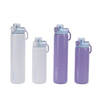 Bouteille de sport en acier inoxydable anti-fuite sans BPA avec couvercle à pression et isolation thermique pour activités de plein air, football, cyclisme