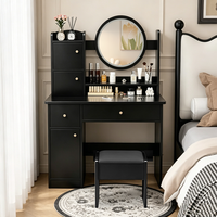 Ensemble de commode de chambre en bois avec miroir et coiffeuse