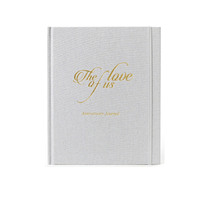 Journal d'anniversaire de mariage personnalisé en lin, carnet de souvenirs pour couple avec couverture rigide et bande élastique, cadeau pour histoire d'amour