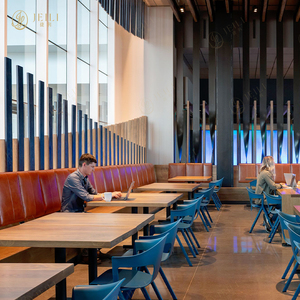 Sillas y Mesas Cuadradas Modernas de Tela Comercial para Cafetería de Hotel de Lujo de <span class=keywords><strong>5</strong></span> Estrellas, Diseño Interior de <span class=keywords><strong>Restaurante</strong></span> - Product Image 4