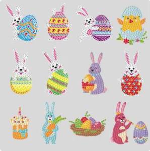 Pegatinas Decorativas de Diamantes Acrílicos para Pintar DIY con Diseño de Huevos de Pascua de la Marca XIXI, Estilo de Dibujos Animados para Niños, Regalos para Niños - Product Image 3