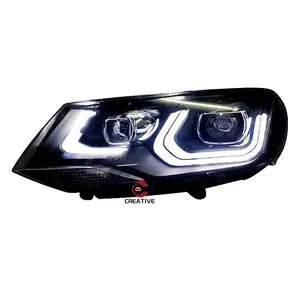 For VW Touareg LED Headlight 2011-2015 Touareg LED DRL Hid Option Head Lamp Angel Eye Bi Xenon Beam Auto Accessories