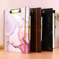 Clipboardfolio de luxe en spirale A4 avec bloc-notes rechargeable Clip en métal collant Clip Board Clip en métal et Clip Board