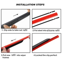 Untuk Karet Pengganti Wiper Kaca Depan Mobil Warna Pabrik, Strip Bilah Silikon Hybrid untuk Agya Auris Ceed Freed Universal