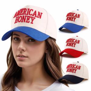 Gorra de béisbol americana para adulto, con letras bordadas, ajustable, protección solar, estilo casual, visera curva, tipo trucker - Product Image 1