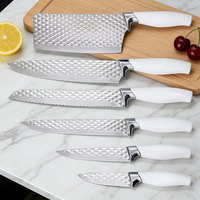 Ensemble de couteaux de cuisine de chef en acier inoxydable de haute qualité avec manche en plastique