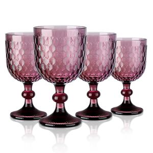 Copo de Champanhe de Cristal Roxo Embossado de 350ml para Pub a Preço de Fábrica - Product Image 1