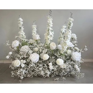Composizione Floreale Artificiale <span class=keywords><strong>di</strong></span> Rose Bianche e Ortensie per Matrimoni ed Eventi Commerciali - Product Image 1