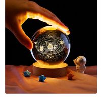 3D Nachtlichter Kunst Kristall kugel Nacht lampe Leuchtende Kristall kugel Dekoration Sonnensystem LED Nachtlichter Desktop Home Decor