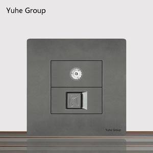 Panneau PC universel international 86 * 86 mm, prise TV + interface réseau RJ45, montage mural - Product Image 1