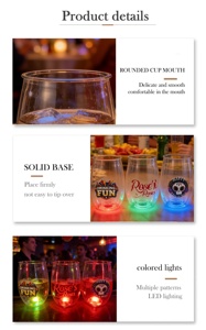 Verres lumineux en <span class=keywords><strong>plastique</strong></span> à LED pour boisson nocturne, verres à shot néon multicolores activés par le liquide, idéal pour les fêtes, bars et discothèques - Product Image 6