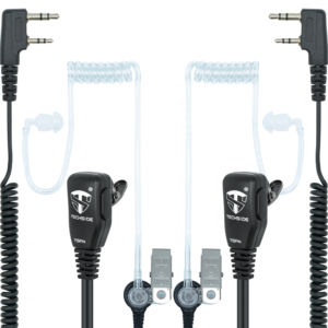Auricular con Micrófono TechSide TSPN-2, Cable Espiral Neumático de 200 cm, Compatible con Kenwood de 2 Pines, BaoFeng China, Precio de Fábrica - Product Image 1