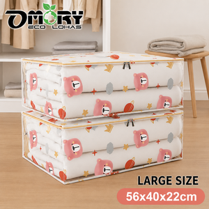 OMORY Transparent Clothes Quilt Storage Bag (<b>Large</b>) Multifunctional seasonal bedding storage foldable toy bag - Product Image 5