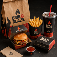 Emballage alimentaire à emporter en carton pour sandwichs, poulet frit, hamburgers, boîte à burger personnalisée avec logo imprimé, boîte à burger en kraft