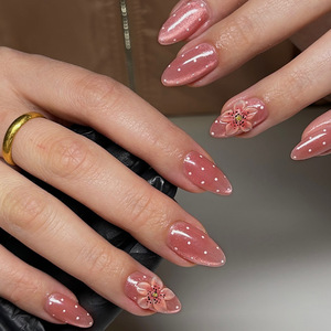 Uñas Postizas Almendradas Medianas Personalizadas, Uñas Postizas Francesas en 3D al por Mayor, <span class=keywords><strong>Kit</strong></span> de Uñas Postizas - Product Image 6